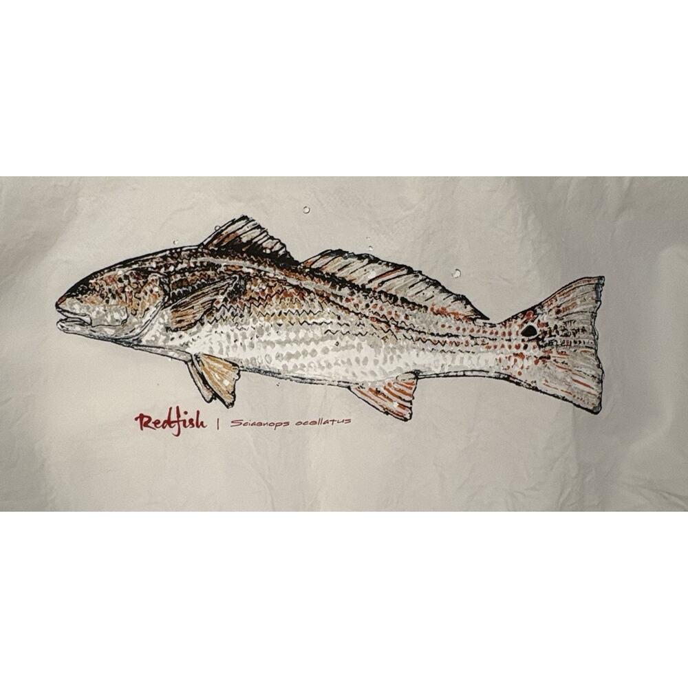 Columbia PFG Bonehead Long Sleeve Vented Fishing Shirt White Redfish Graphic 3X